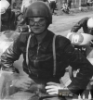 18 - pravděpodobně z Vrchlabí – František v půjčené kožené bundě, upravená válečná helma po Němcích  