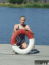 Veronika Milerská coby plavčice na Stříbrném rybníku - červenec 2014